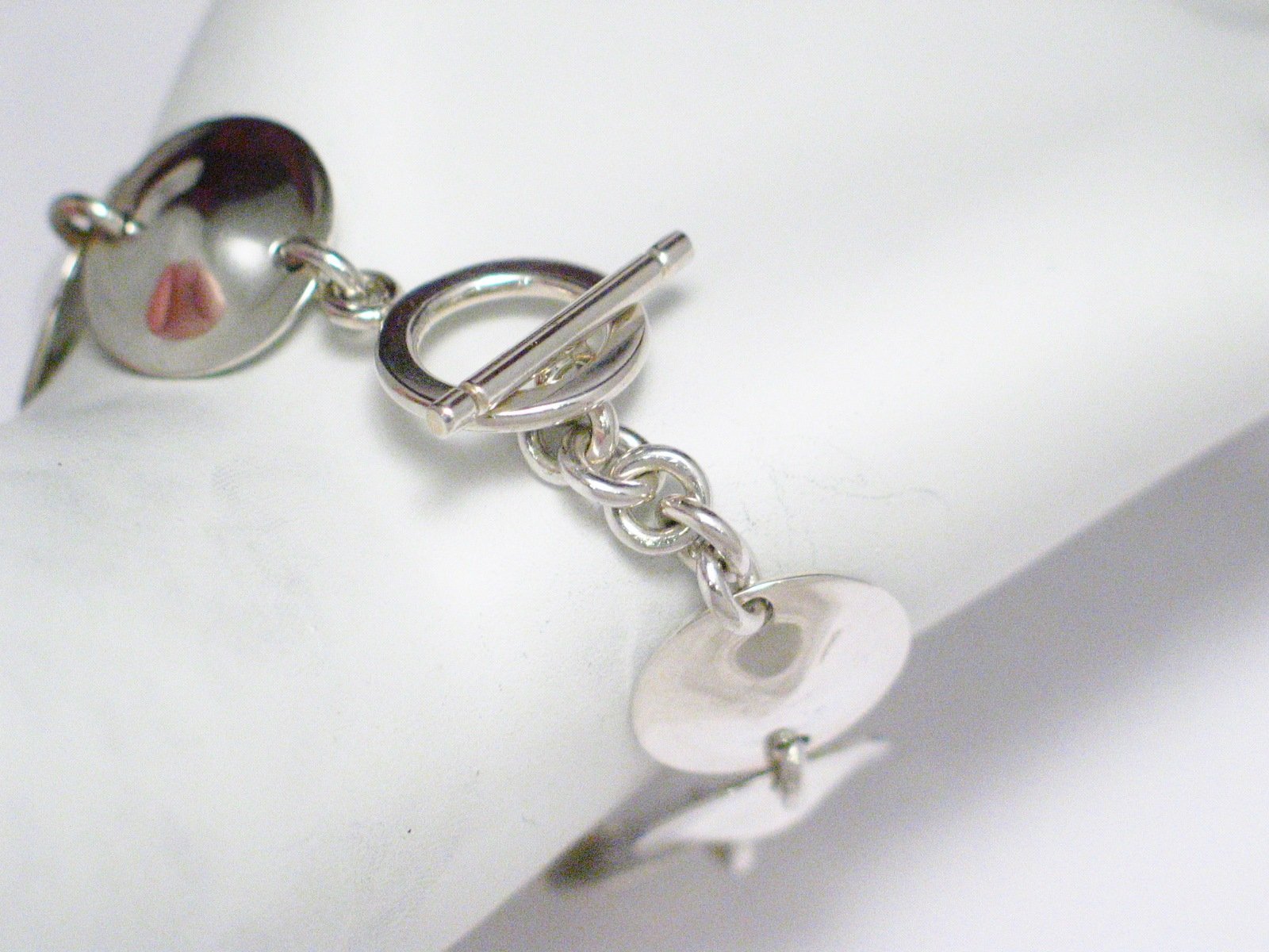 Womens Bracelet | 7.25" Sterling Silver Domed Concho Circle Link Bracelet | Estate Jewelry online