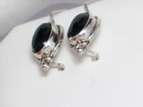 Womens Earrings | Slimming Sterling Silver Black Onyx Stone Drop Earrings | Discount Estate Jewelry online 