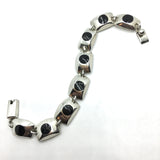 Jewelry used | Sterling Silver Black Unique Block Link Chain Bracelet 7.75"