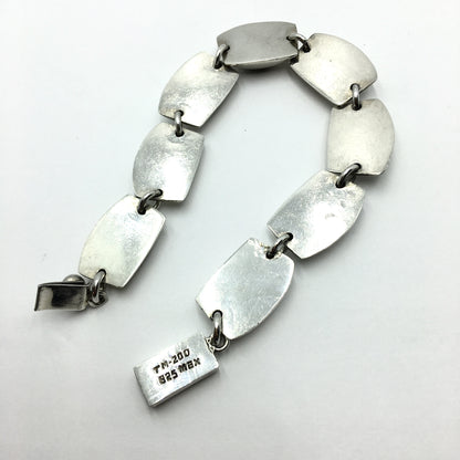 Silver Bracelets | Industrial Style 7.75" Black Stone Sterling Silver  Chunky Link Tennis Bracelet  | Mens Bracelets