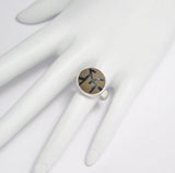 Stone Ring | Sterling Silver Character Symbol Design Sandstone Ring 7.25 |  Blingschlingers Jewelry