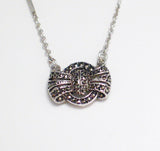 Womens Necklace | Vintage Sterling Silver Marcasite Bow Fancy Link Chain Necklace 17" | Estate Jewelry online