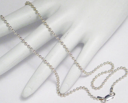 Chain | Sterling Silver Ball Chain Necklace 16" Italy | Real Discount Priced Estate Jewelry Online
