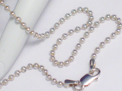 Chain | Sterling Silver Ball Chain Necklace 16" Italy | Real Discount Priced Estate Jewelry Online