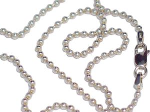 Chain | Sterling Silver Ball Chain Necklace 16" Italy | Real Discount Priced Estate Jewelry Online