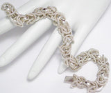 Mens Bracelet | Sterling Silver Nautical Rope Byzantine Chain Bracelet 9" | Discount Estate Jewelry online