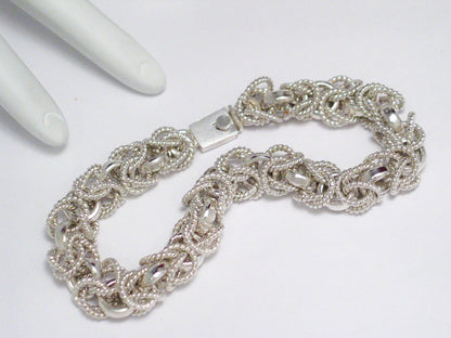 Mens Bracelet | Sterling Silver Nautical Rope Byzantine Chain Bracelet 9" | Discount Estate Jewelry online at Blingschlingers