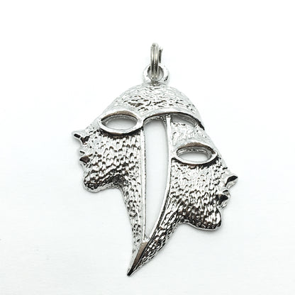 Pendant | Pre-owned Sterling Silver Rare 2 Figure African Modern Art Design Charm Pendant