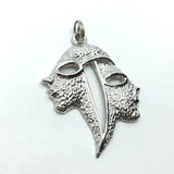 Pendant | Pre-owned Sterling Silver Rare 2 Figure African Modern Art Design Charm Pendant