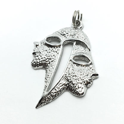 Pendant | Pre-owned Sterling Silver Rare 2 Figure African Modern Art Design Charm Pendant - Discount estate Jewelry online