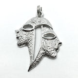 Pendant | Pre-owned Sterling Silver Rare 2 Figure African Modern Art Design Charm Pendant