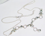 Womenswear Necklace | Sterling Silver Aquamarine Y Chain Necklace 16-18" | Discount Estate Jewelry Website online