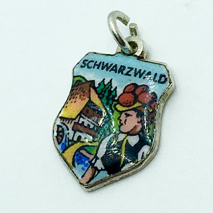 Vintage Jewelry | Schwarzwald Black Forest Germany European Silver Shield Charm