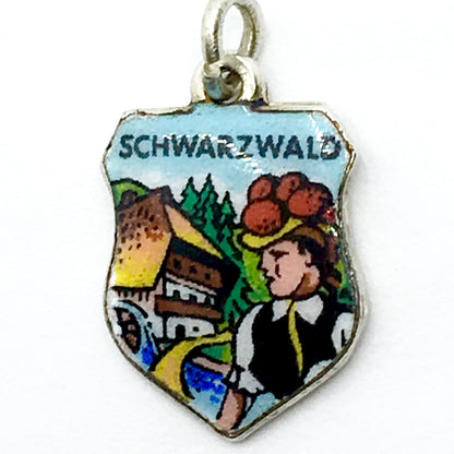 Vintage Jewelry | Schwarzwald Black Forest Germany European Silver Shield Charm