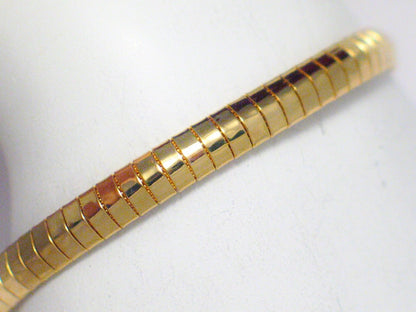 Bangle Bracelets | 14k Gold Sterling Silver 6.75" Omega Style Bangle Bracelet | Gold Bracelets