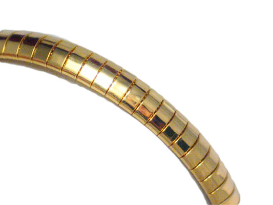 Bangle Bracelet, Gold Sterling Silver sz6.75 Omega Style Soft Bangle Bracelet