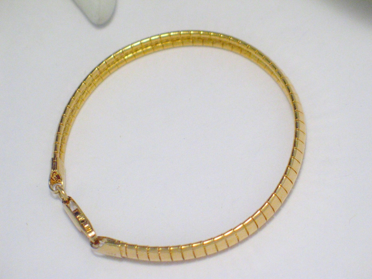 Bangle Bracelets | 14k Gold Sterling Silver 6.75" Omega Style Bangle Bracelet | Gold Bracelets
