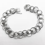  Double Link Charm Bracelet 7.75" 