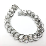 Womens Bracelets | Vintage Sterling Silver Heart Double Link Chain Bracelet 7.75" | Silver Charm Bracelets