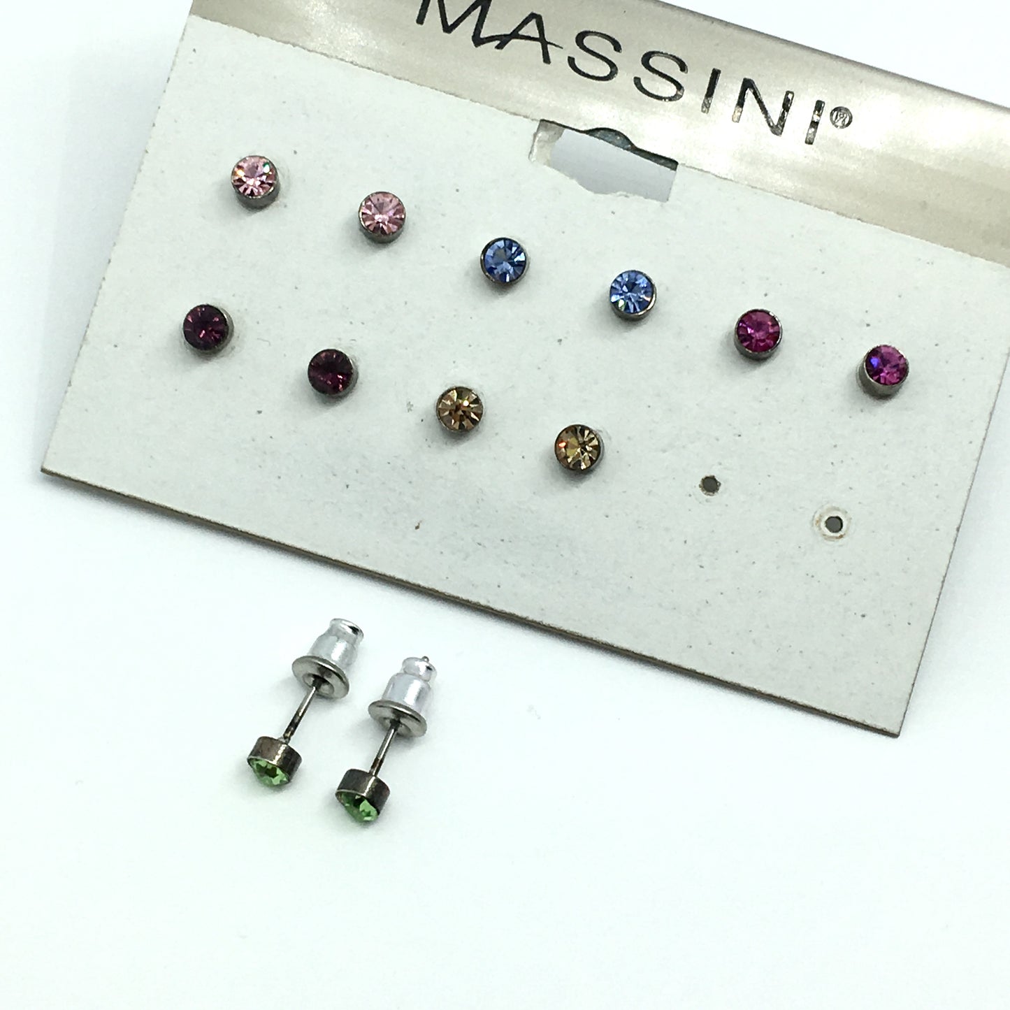 Womens Jewelry | Variety Pack of 6 pairs 4 mm Colorful Crystal Stud Earrings