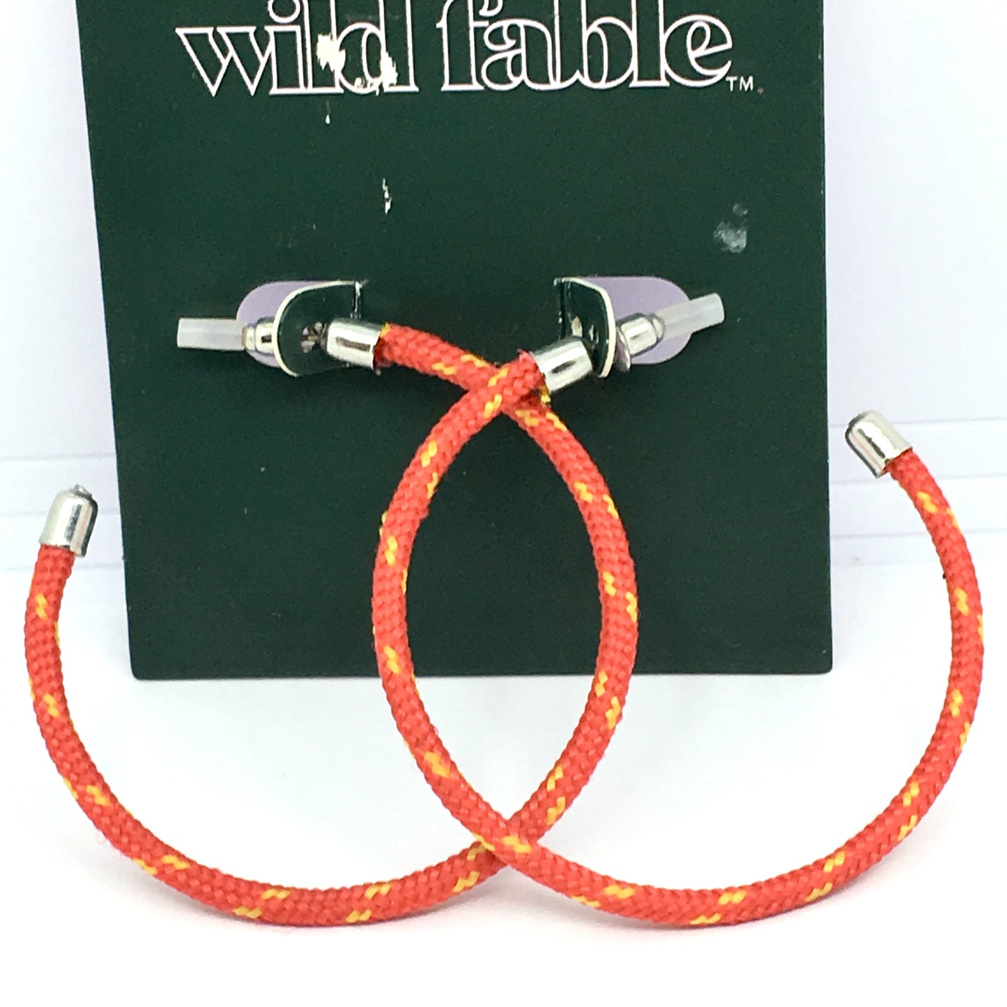 Jewelry Earrings | Womens 90s Style Orange Friendship Bracelet Design Large Hoop Earrings