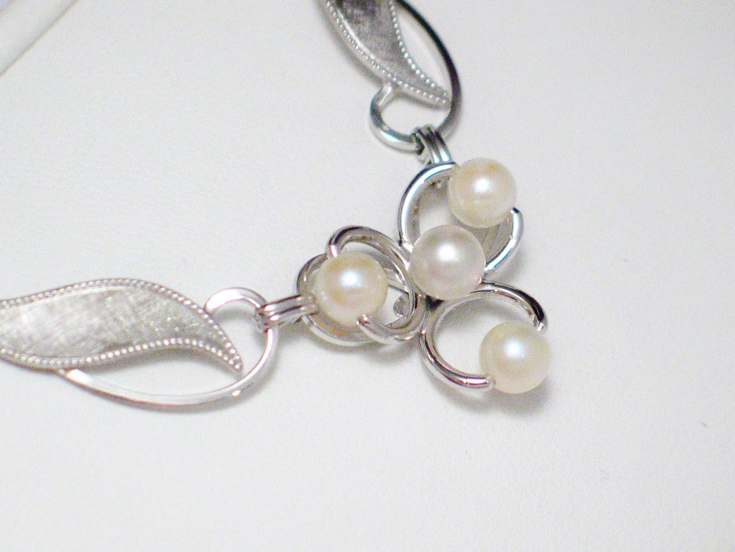 Pearl Necklace, Womens Sterling Silver Fancy Formal Style Pearl Necklace - Blingschlingers Jewelry