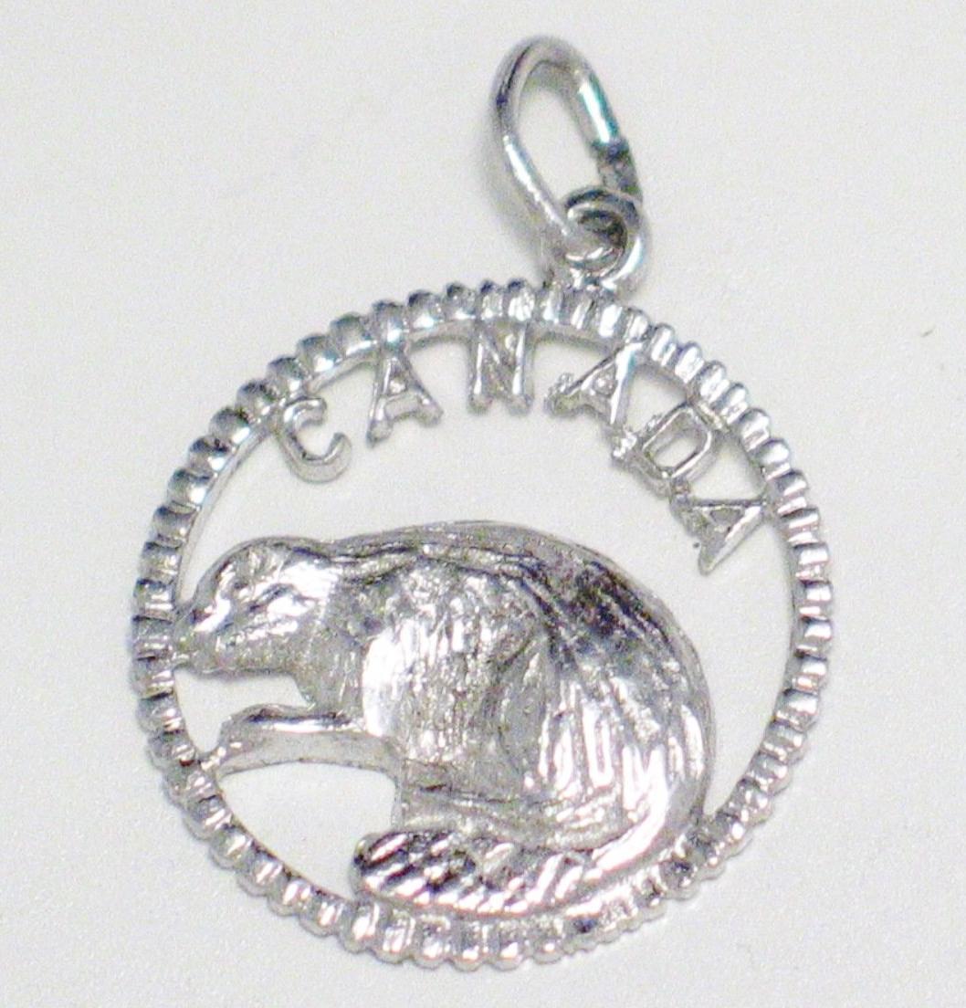 Charm | Sterling Silver Canada Beaver Charm Pendant  | Discount Estate Jewelry online