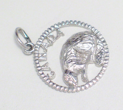 Charm | Sterling Silver Canada Beaver Charm Pendant  | Discount Estate Jewelry online