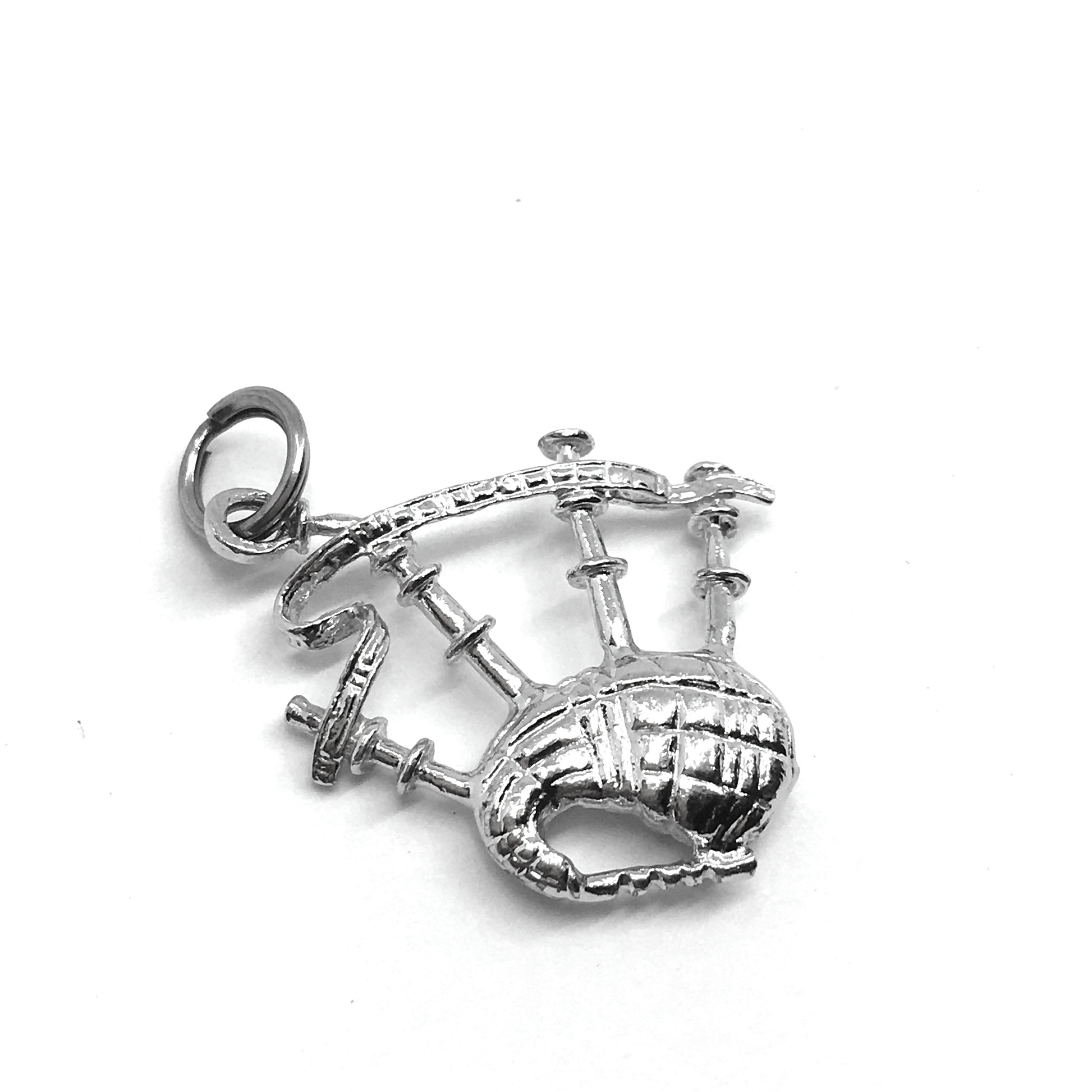 Silver Charms & Pendants | Vintage Sterling Silver Scottish Bagpipe 3D Charm