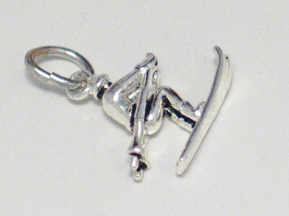 Charms | Sterling Silver 3D Cross Country Skier Charm | Estate Jewelry online at  Blingschlingers 