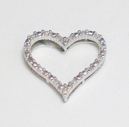 Pendant | Womens Sterling Silver Diamond Heart Pendant | Estate Jewelry online