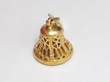 3D Charm Gold Bell w/ Wisconsin Flag Wedding Travel Sterling silver - Blingschlingers Jewelry