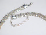 Chain | Sterling Silver Woven Mesh Bismarck Chain Necklace 16.25-18.25" | Discount Estate Jewelry online