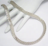 Chain | Sterling Silver Woven Mesh Bismarck Chain Necklace 16.25-18.25" | Discount Estate Jewelry online
