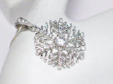 Chain | Womens Sterling Silver Sparkly Cz Snowflake Pendant Necklace 18" | Necklaces