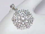Chain | Womens Sterling Silver Sparkly Cz Snowflake Pendant Necklace 18" | Necklaces