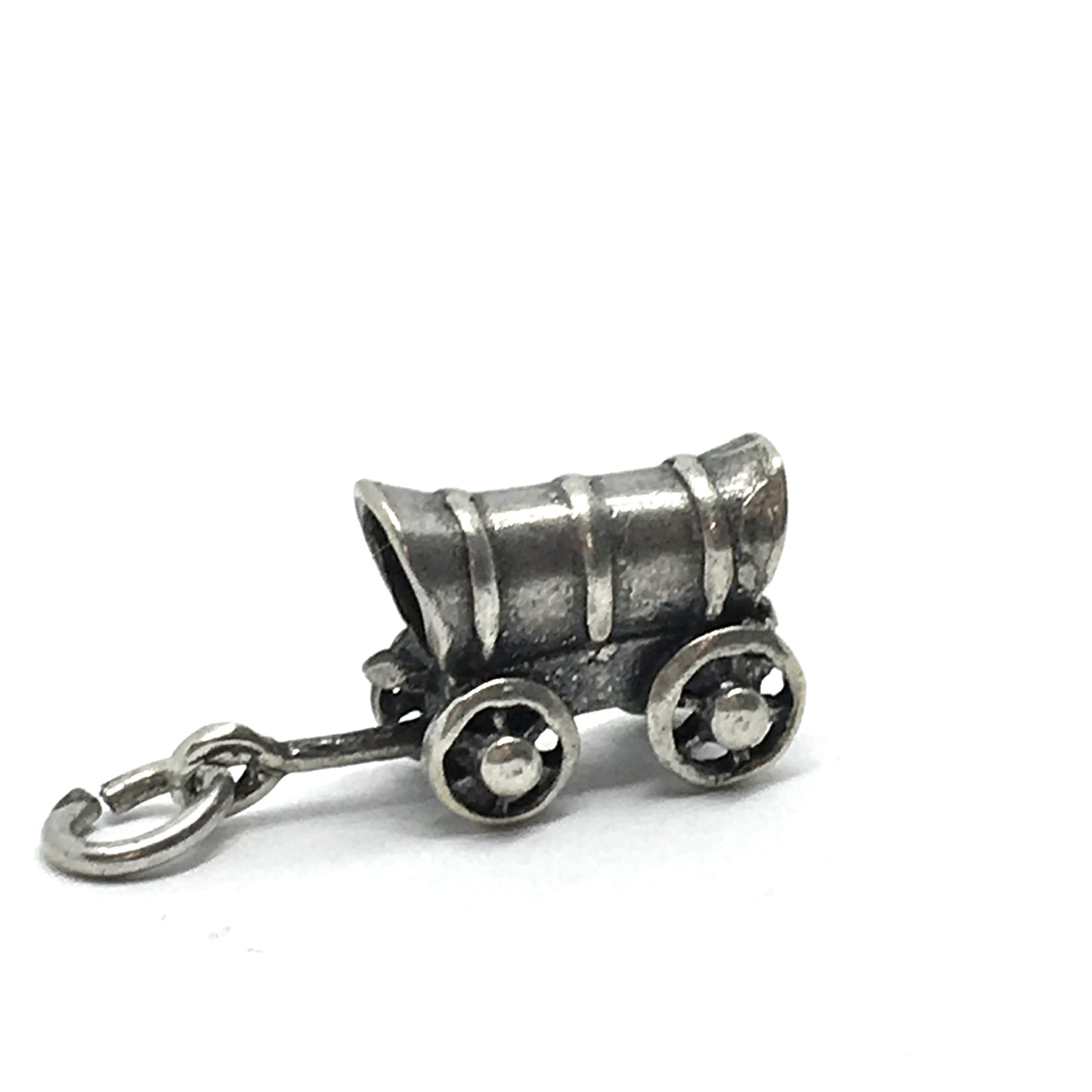 Pre-owned Jewelry | Sterling Silver Western Covered Wagon 3D Charm Pendant