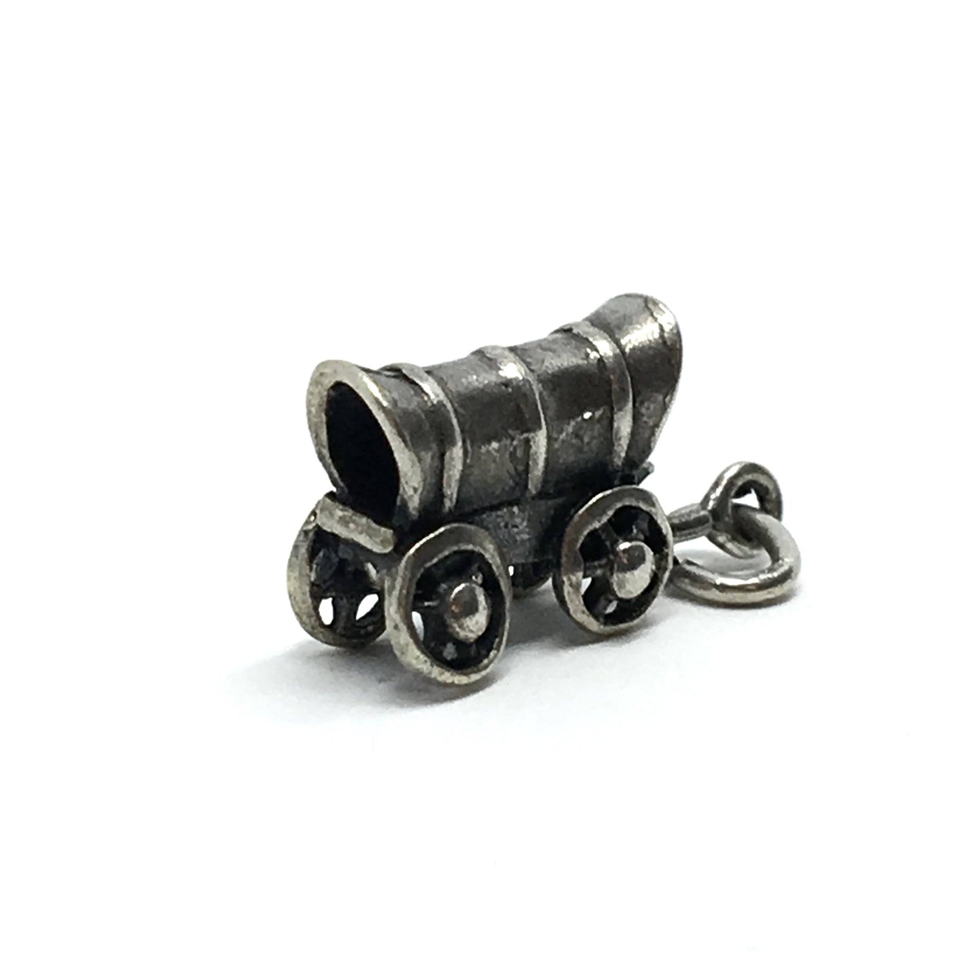 Silver Charm | Vintage Sterling Silver 3d Western Covered Wagon Food Truck Charm 
