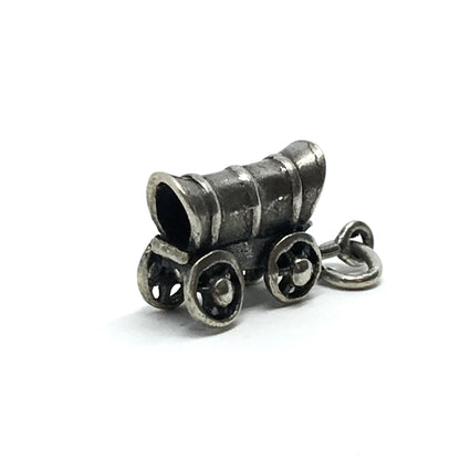 Silver Charm | Vintage Sterling Silver 3d Western Covered Wagon Food Truck Charm 