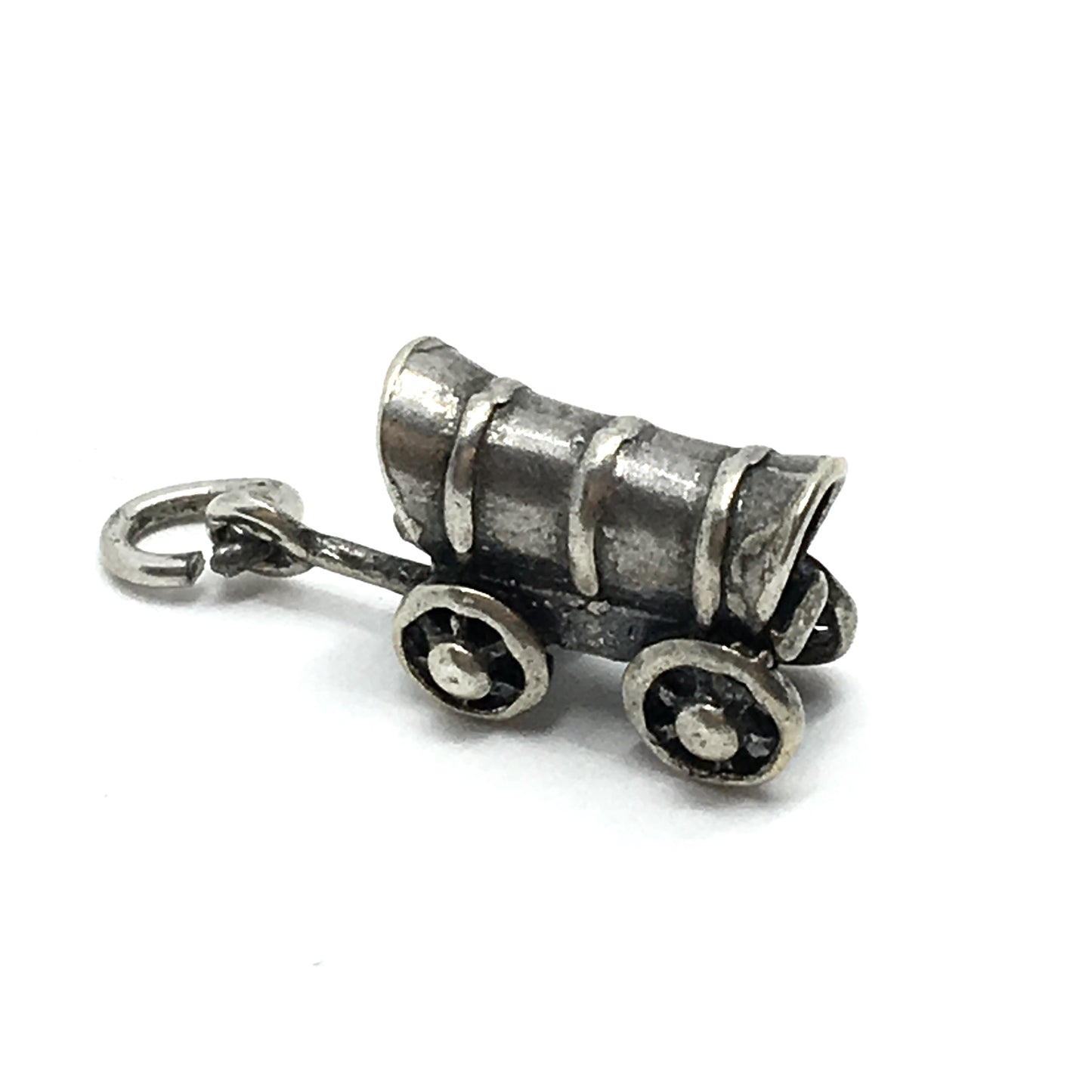 Pre-owned Jewelry | Sterling Silver Western Covered Wagon 3D Charm Pendant