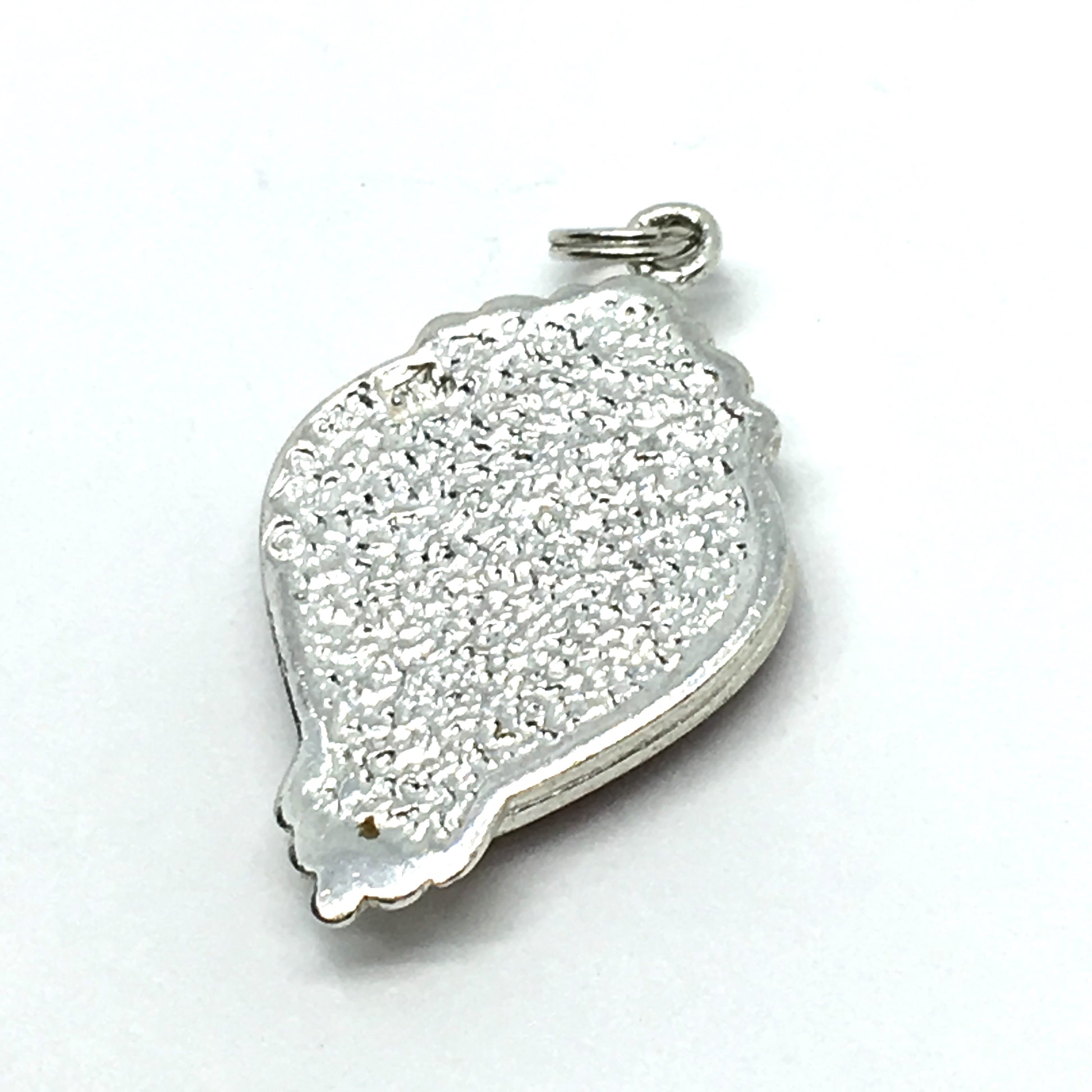 Bracelet Charms | Sterling Silver Abstract Red Blue Crystal Heart Charm | Silver Charms