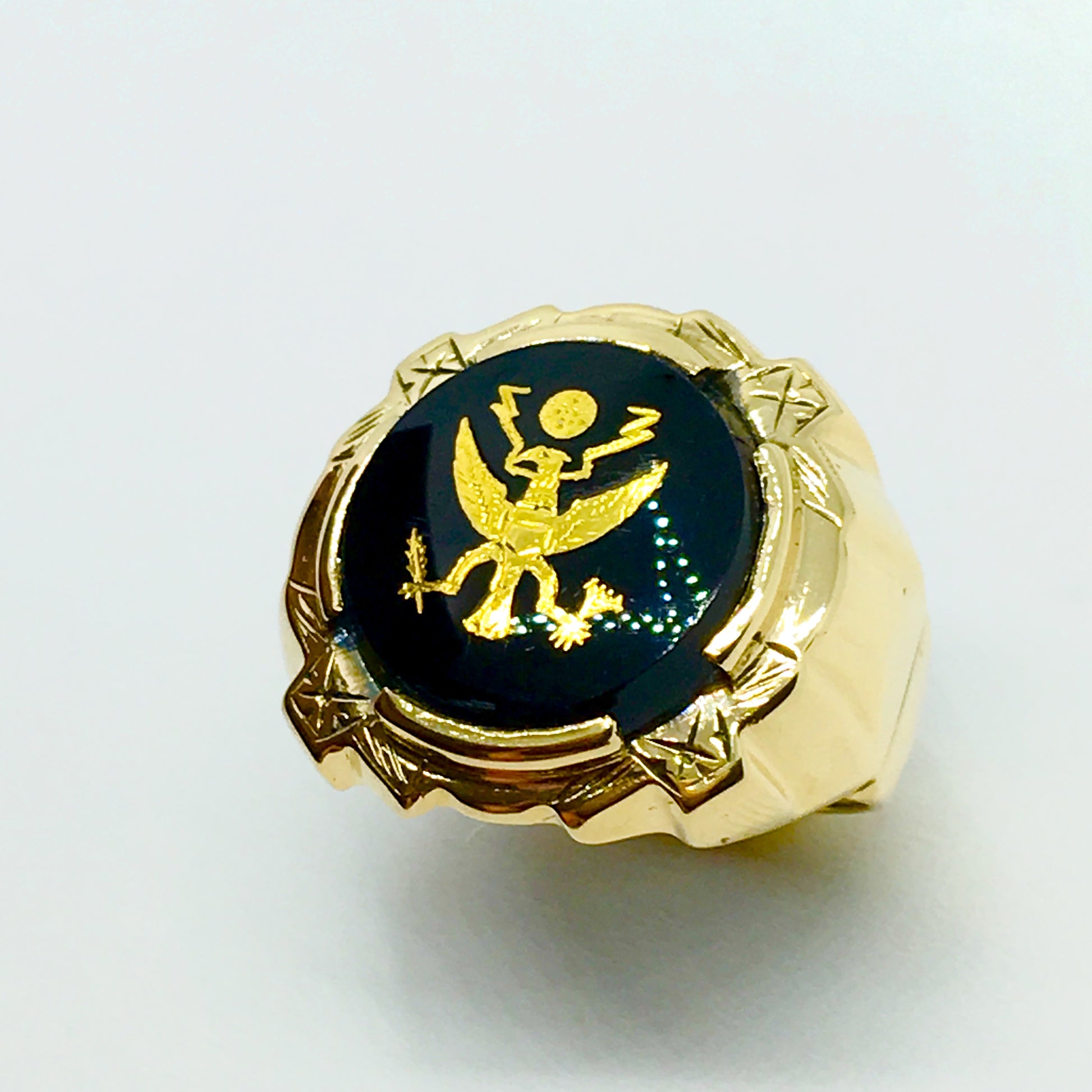 Mens Ring | Vintage 10k Gold Black Onyx Great Seal United States Eagle Signet Ring