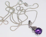 Silver Chain | Womens Sterling Silver Purple Stone Pendant Necklace | Discount Jewelry online