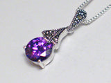 Silver Chain | Womens Sterling Silver Purple Stone Pendant Necklace | Discount Overstock Jewelry online at Blingschlingers