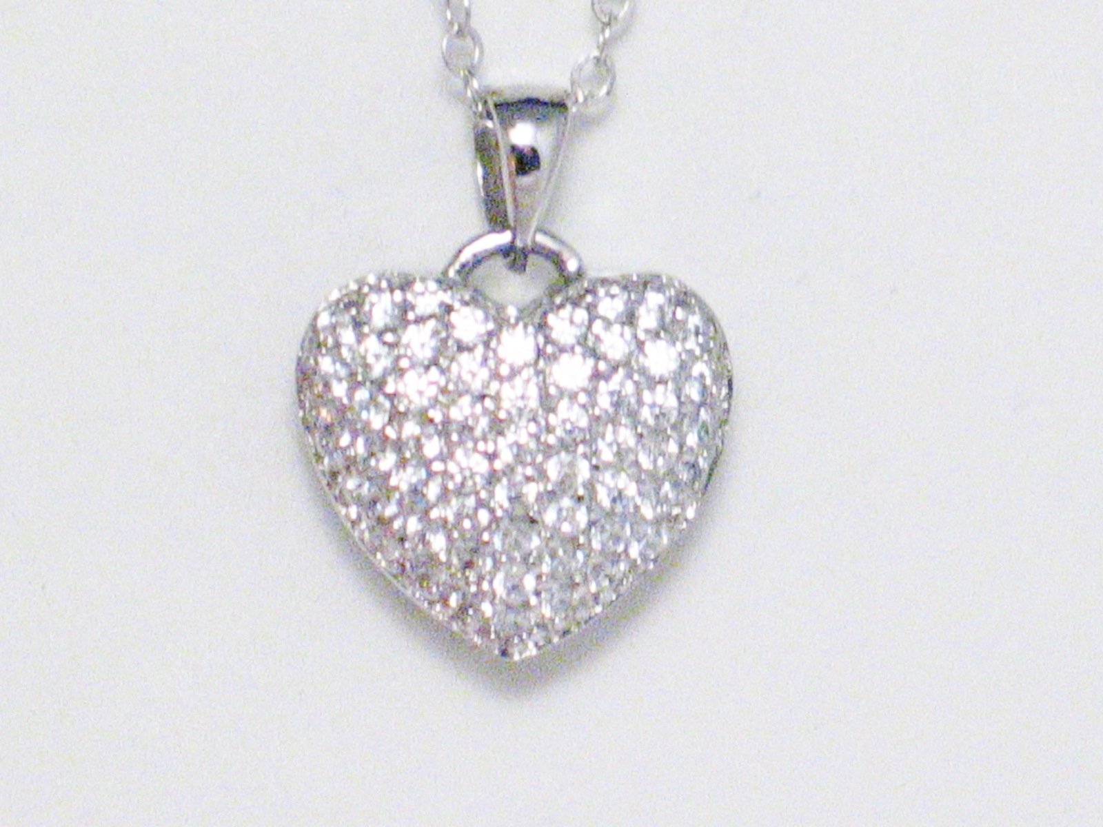 Womens Sterling Silver Reversible Sparkly Heart Pendant Necklace | Discount Estate Jewelry online at  Blingschlingers Jewelry
