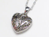 Womens Sterling Silver Reversible Sparkly Heart Pendant Necklace | Discount Estate Jewelry online at  Blingschlingers Jewelry