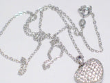 Womens Sterling Silver Reversible Sparkly Heart Pendant Necklace | Discount Estate Jewelry