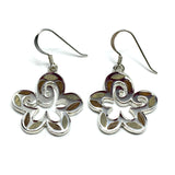 Jewelry -Womens Sterling Silver Organic Flow Cut-out Flower Design Dangle Earrings