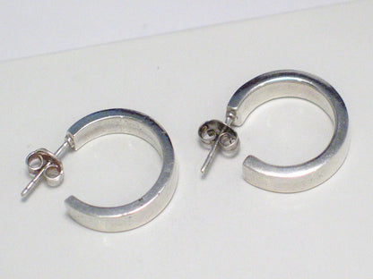 Sterling Silver Hoop Earrings Small 5mm Wide 3/4 Round Womens Vintage Fine Jewelry - Blingschlingers Jewelry