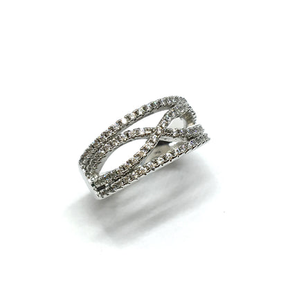 Fashion Jewelry - Womens sz6 Silver Pave Cz Infinity Design Band Stacking Ring